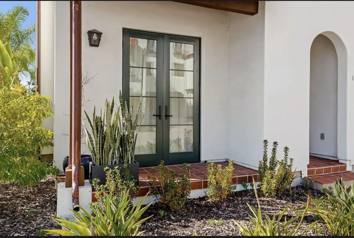 3736 State Street Santa Barbara front entry before redesign with green French doors